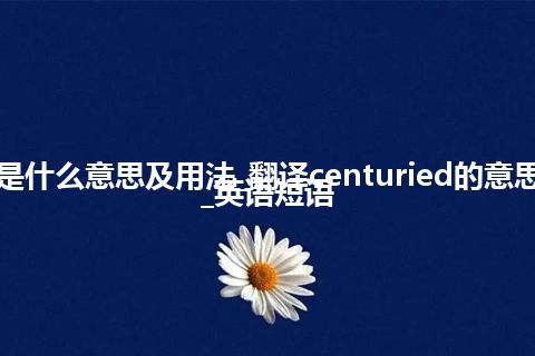 centuried是什么意思及用法_翻译centuried的意思_用法_例句_英语短语