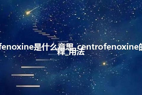 centrofenoxine是什么意思_centrofenoxine的中文解释_用法