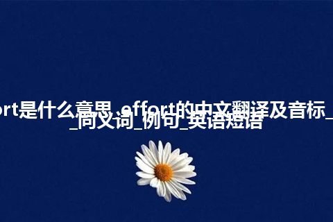 effort是什么意思_effort的中文翻译及音标_用法_同义词_例句_英语短语