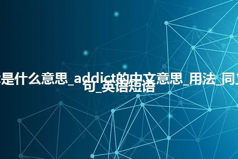 addict是什么意思_addict的中文意思_用法_同义词_例句_英语短语