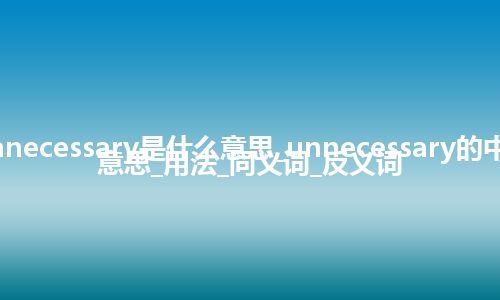 unnecessary是什么意思_unnecessary的中文意思_用法_同义词_反义词