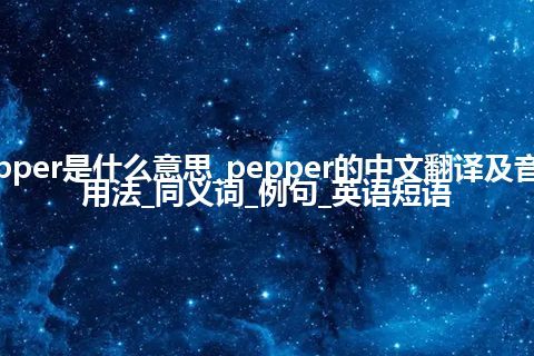 pepper是什么意思_pepper的中文翻译及音标_用法_同义词_例句_英语短语