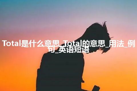 Total是什么意思_Total的意思_用法_例句_英语短语