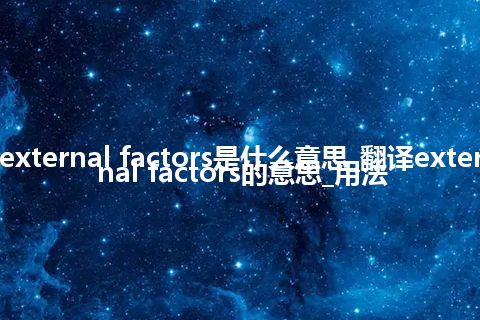 external factors是什么意思_翻译external factors的意思_用法