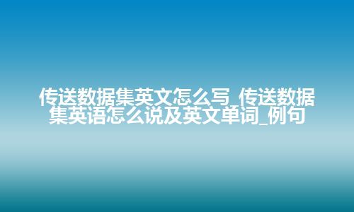 传送数据集英文怎么写_传送数据集英语怎么说及英文单词_例句