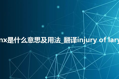 injury of larynx是什么意思及用法_翻译injury of larynx的意思_用法