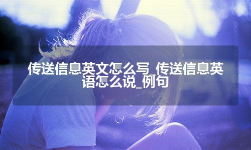 传送信息英文怎么写_传送信息英语怎么说_例句