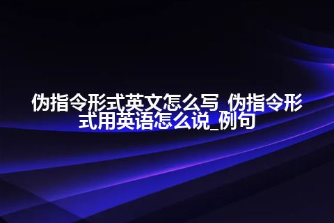 伪指令形式英文怎么写_伪指令形式用英语怎么说_例句