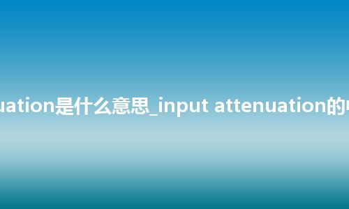 input attenuation是什么意思_input attenuation的中文释义_用法