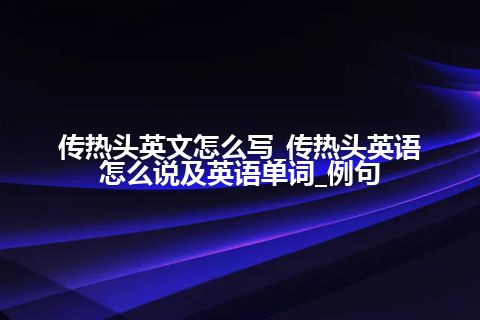 传热头英文怎么写_传热头英语怎么说及英语单词_例句