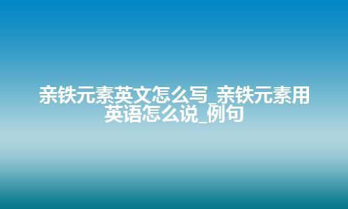 亲铁元素英文怎么写_亲铁元素用英语怎么说_例句