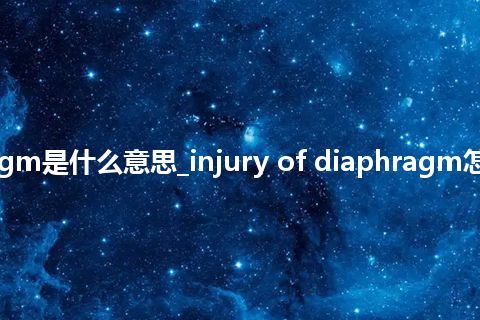 injury of diaphragm是什么意思_injury of diaphragm怎么翻译及发音_用法