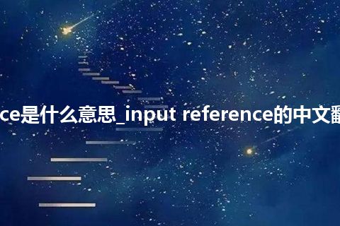 input reference是什么意思_input reference的中文翻译及音标_用法