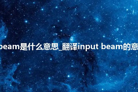 input beam是什么意思_翻译input beam的意思_用法