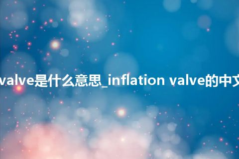 inflation valve是什么意思_inflation valve的中文解释_用法