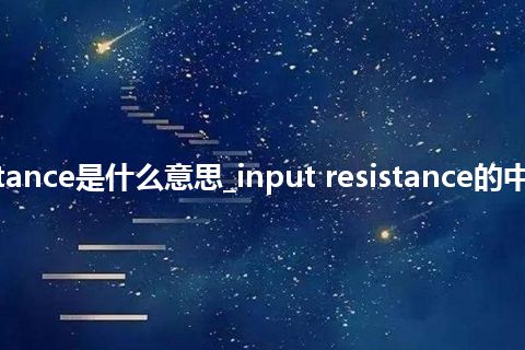 input resistance是什么意思_input resistance的中文意思_用法