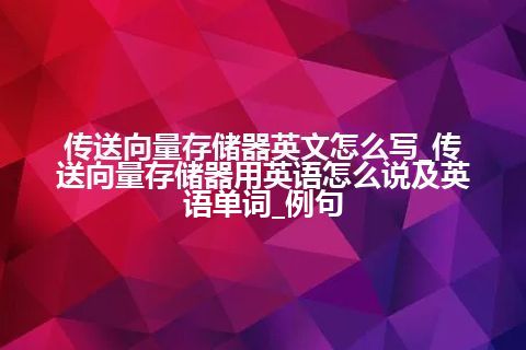 传送向量存储器英文怎么写_传送向量存储器用英语怎么说及英语单词_例句