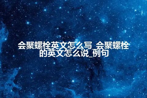 会聚螺栓英文怎么写_会聚螺栓的英文怎么说_例句