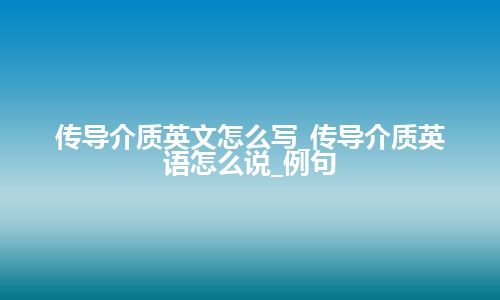 传导介质英文怎么写_传导介质英语怎么说_例句