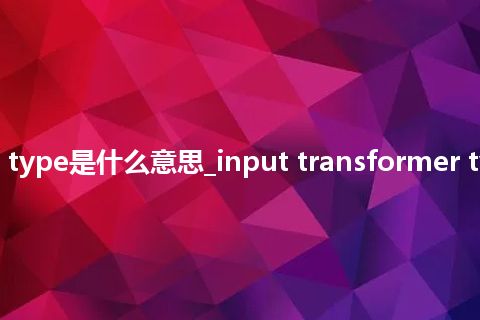 input transformer type是什么意思_input transformer type的中文解释_用法