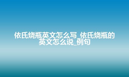 依氏烧瓶英文怎么写_依氏烧瓶的英文怎么说_例句