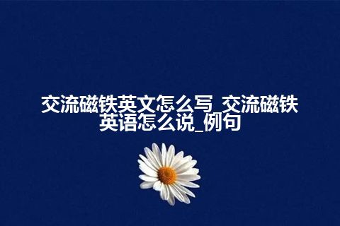 交流磁铁英文怎么写_交流磁铁英语怎么说_例句