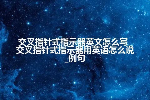 交叉指针式指示器英文怎么写_交叉指针式指示器用英语怎么说_例句