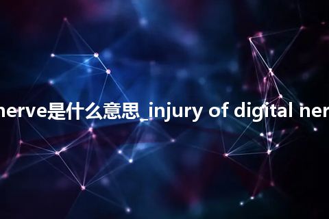 injury of digital nerve是什么意思_injury of digital nerve的中文释义_用法