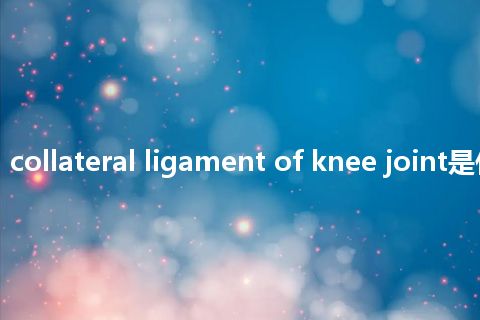 injury of medial collateral ligament of knee joint是什么意思_中文意思