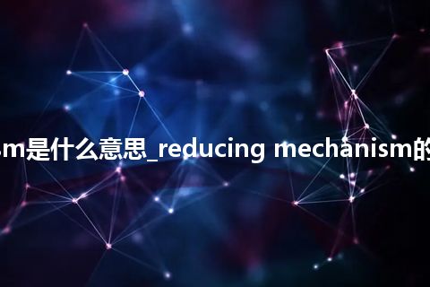 reducing mechanism是什么意思_reducing mechanism的中文翻译及音标_用法