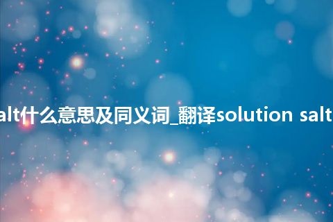 solution salt什么意思及同义词_翻译solution salt的意思_用法