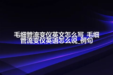 毛细管流变仪英文怎么写_毛细管流变仪英语怎么说_例句