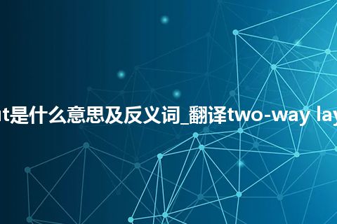 two-way layout是什么意思及反义词_翻译two-way layout的意思_用法