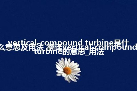 vertical-compound turbine是什么意思及用法_翻译vertical-compound turbine的意思_用法