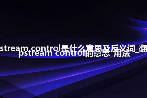 upstream control是什么意思及反义词_翻译upstream control的意思_用法