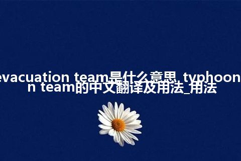 typhoon evacuation team是什么意思_typhoon evacuation team的中文翻译及用法_用法