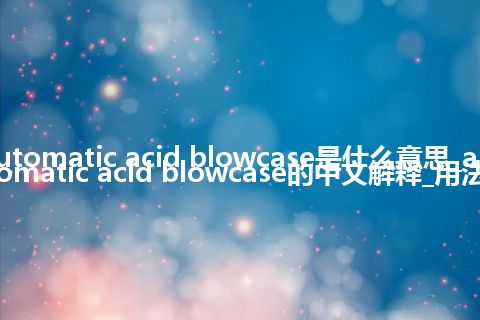 automatic acid blowcase是什么意思_automatic acid blowcase的中文解释_用法