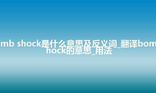 bomb shock是什么意思及反义词_翻译bomb shock的意思_用法