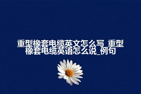 重型橡套电缆英文怎么写_重型橡套电缆英语怎么说_例句