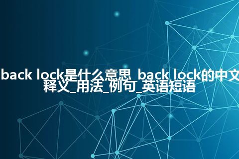 back lock是什么意思_back lock的中文释义_用法_例句_英语短语