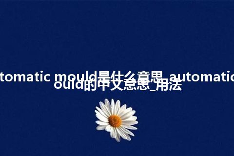 automatic mould是什么意思_automatic mould的中文意思_用法