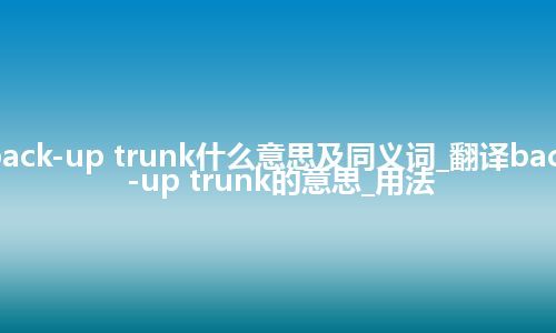 back-up trunk什么意思及同义词_翻译back-up trunk的意思_用法