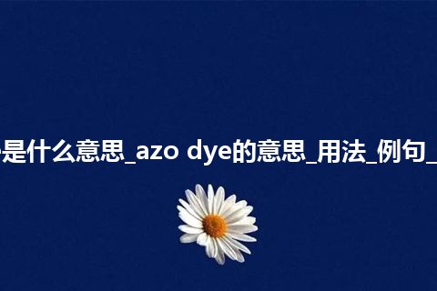 azo dye是什么意思_azo dye的意思_用法_例句_英语短语