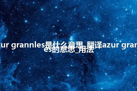 azur grannles是什么意思_翻译azur grannles的意思_用法