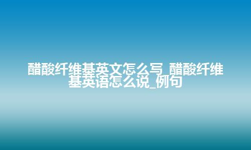 醋酸纤维基英文怎么写_醋酸纤维基英语怎么说_例句