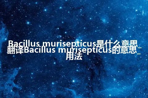 Bacillus murisepticus是什么意思_翻译Bacillus murisepticus的意思_用法