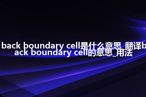 back boundary cell是什么意思_翻译back boundary cell的意思_用法