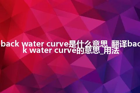 back water curve是什么意思_翻译back water curve的意思_用法