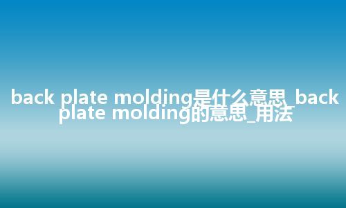 back plate molding是什么意思_back plate molding的意思_用法