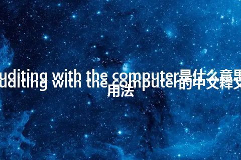 auditing with the computer是什么意思_auditing with the computer的中文释义_用法